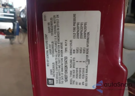 2002 Chevrolet Blazer Ls z USA, uszkodzony, nr VIN 1GNDT13W22K104793